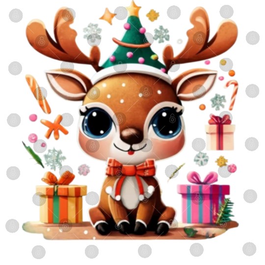 Cute Reindeer Merry Christmas Gift Happy Holidays Digital Files