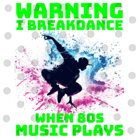 80s Breakdancer Silhouette - Neon Dance Moves Digital Files