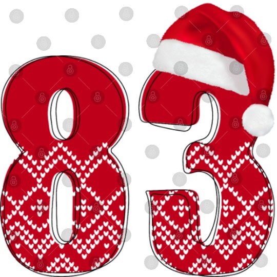 Number 83 - Happy Christmas Eighty Three Digital Files