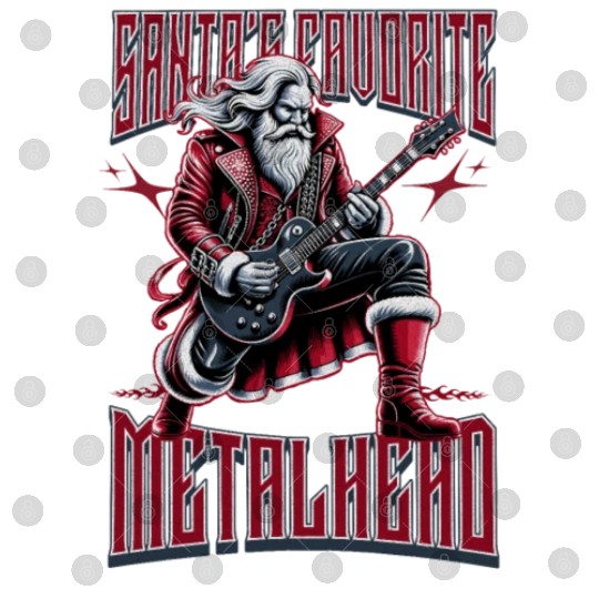 Christmas Rock & Roll Heavy Metal Santa Guitarist Digital Files
