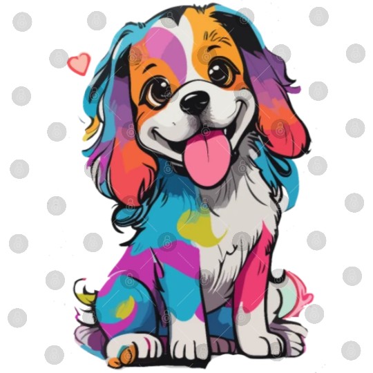 Colorful Cute Dog for Dog Lovers Digital Files