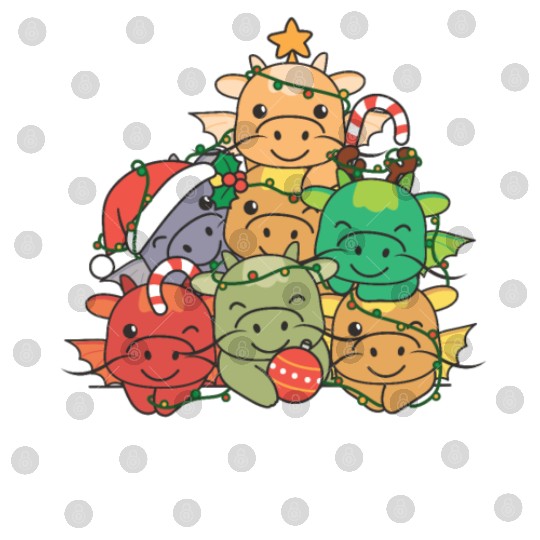 Dragon Christmas Tree Funny Animal Christmas Digital Files