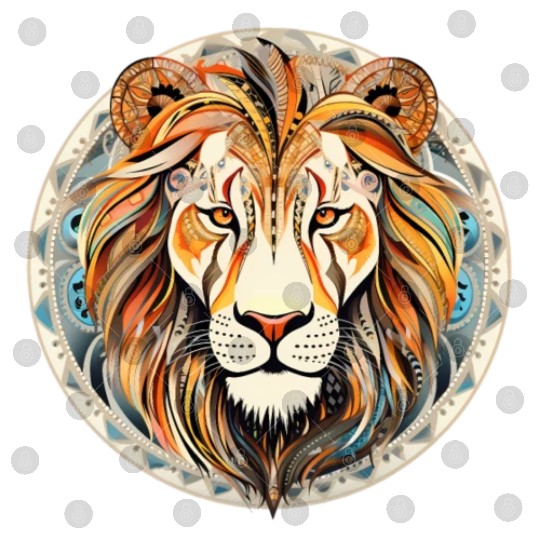 Lion Mandala Art Digital Files