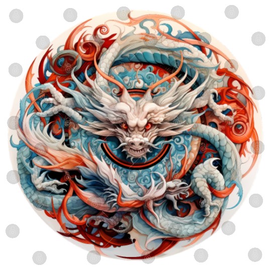 Chinese Dragon Mandala Art Digital Files