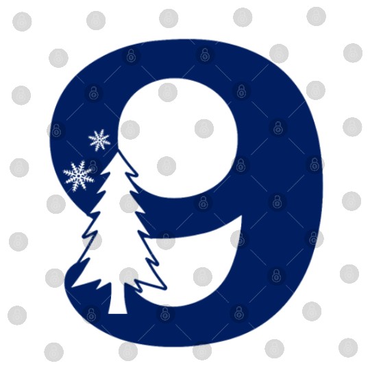 9 White Christmas Stars - Blue Number Nine Digital Files