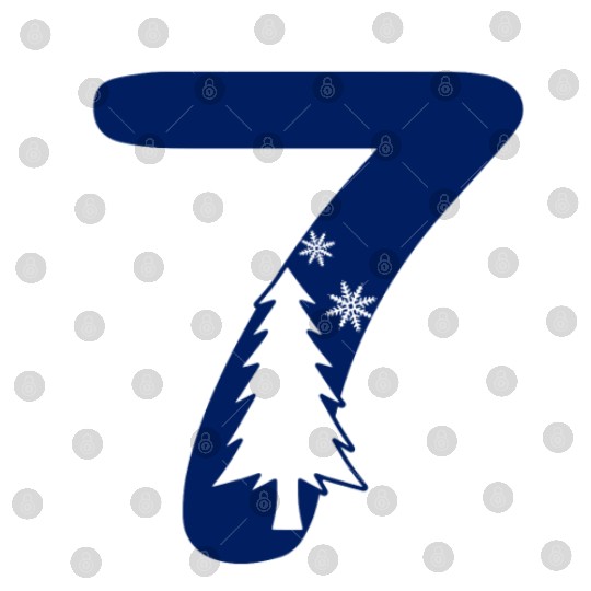 Lucky Blue Number 7 - Christmas Nr. Seven Digital Files