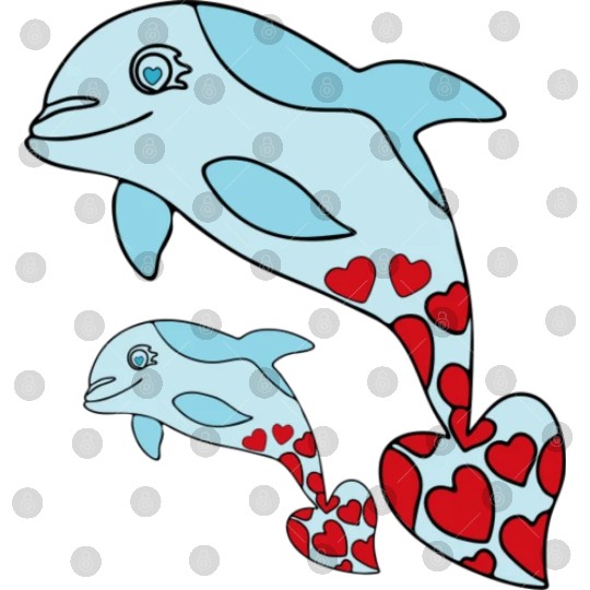 The Endearing Dance of Dolphin Mom and Kid Digital Files