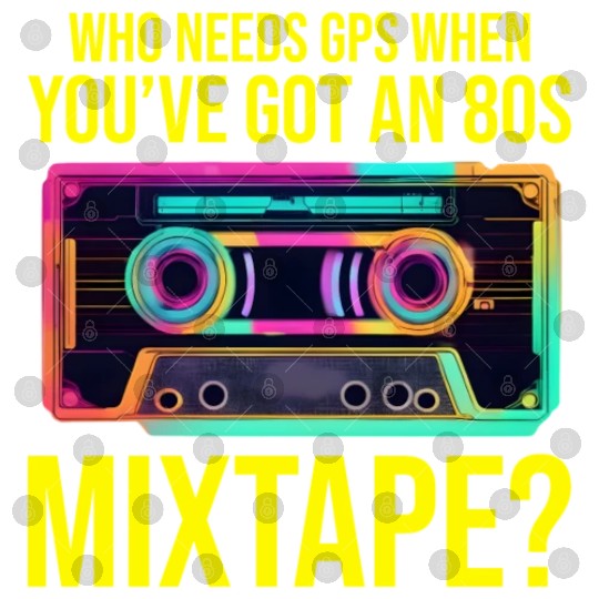 Neon '80s Cassette Tape: Nostalgic Retro Vibes Digital Files