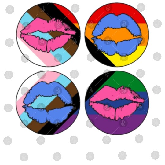 LGBTQ Gay Rainbow Progress Pride Flag Lips Digital Files