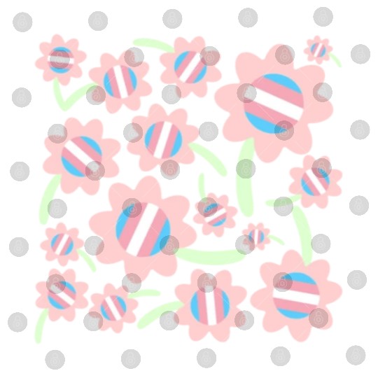 Transgender Pride Flag Flower Pattern Digital Files