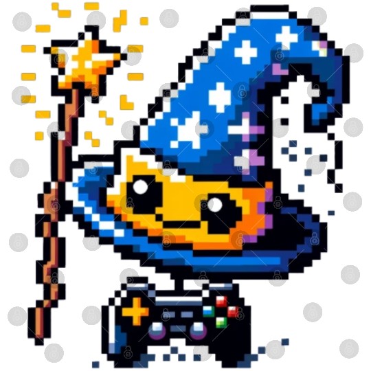 Gamer Wizard 8-Bit Hat with Controller Wand Digital Files