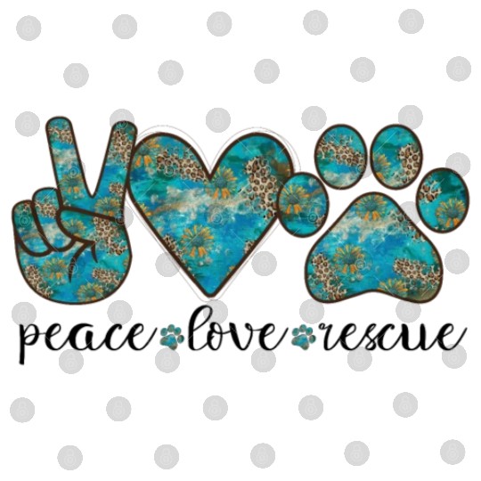 Peace Love Rescue Dog Digital Files
