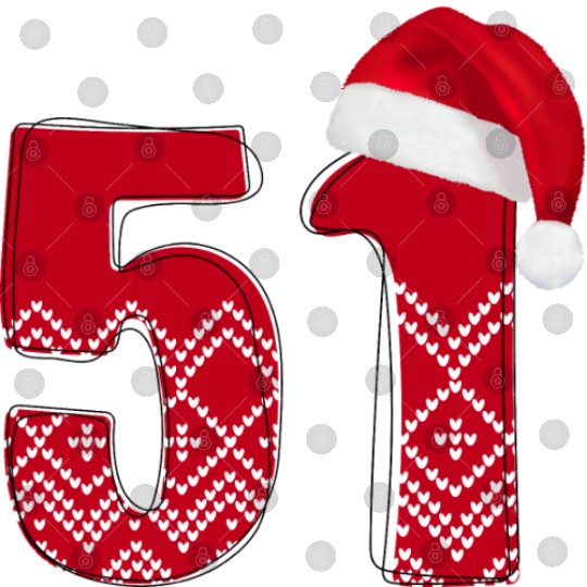 Celebrate 51 Christmas Years - Number Fifty One Digital Files