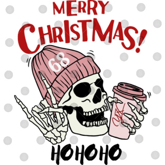 Funny Merry Christmas skull Digital Files