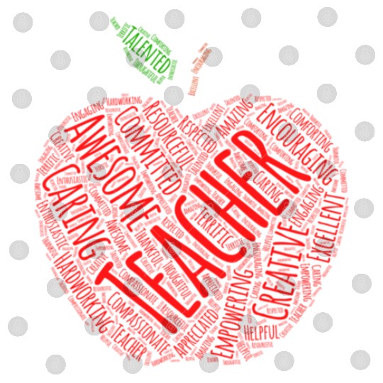 Creative Teacher Red Apple Word Art Digital Files