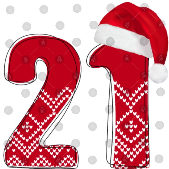 21st Christmas Birthday - Xmas Number Twenty One Digital Files