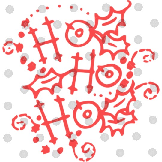 Christmas Typography Holly Ho Ho Ho Digital Files