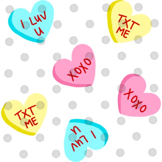 Sweet Candy Hearts Valentines Day Digital Files