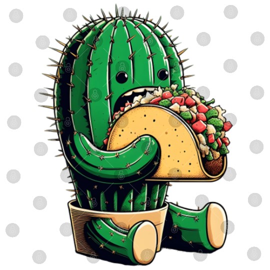 Mexican taco cactus Digital Files