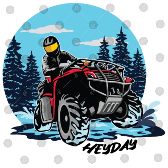 ATV/Quad "Winter Riding" style logo. By "Hey Day" Digital Files