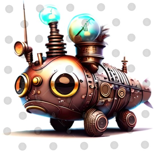 Steampunk Robot Fish Creature Digital Files