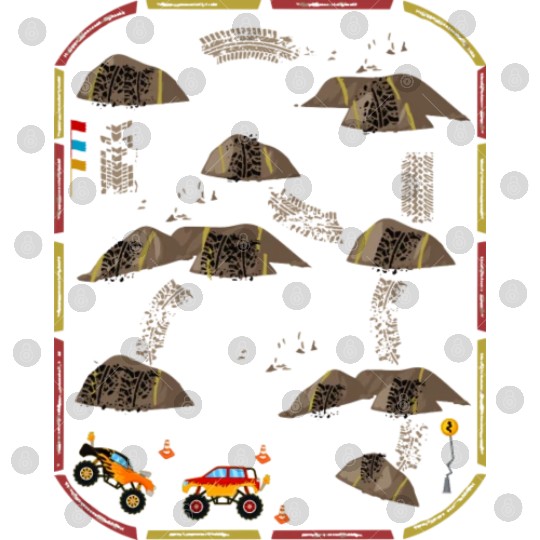 Lay Monster Trucks On Dad s Back Mat Road Car Race Digital Files