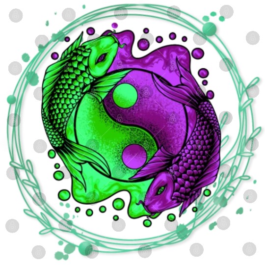 Yin Yang Yoga Japanese Koi Fish Digital Files