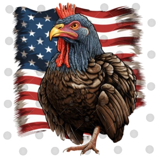 Funny thanksgiving turkey with USA flag Digital Files