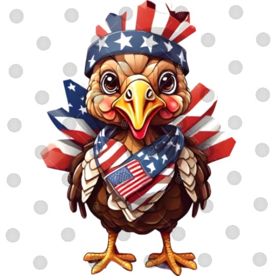 Feathered Patriot: Turkey in Stars & Stripes Digital Files