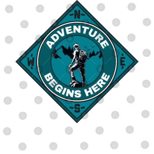 Adventure Begins Here Mountain Hiking Climbing Digital Files