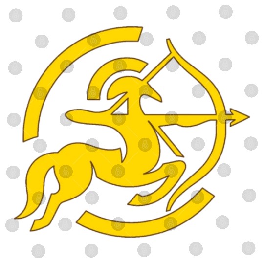 Zodiac Sagittarius Arc Icon Minimalistic Gold Digital Files