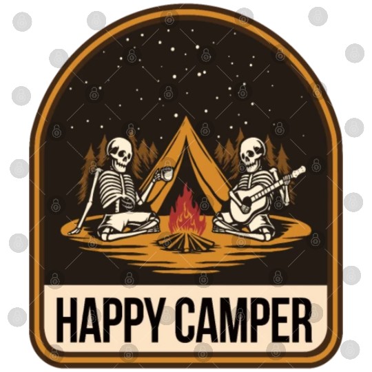 Happy Camper Skeleton Campfire Tent Digital Files