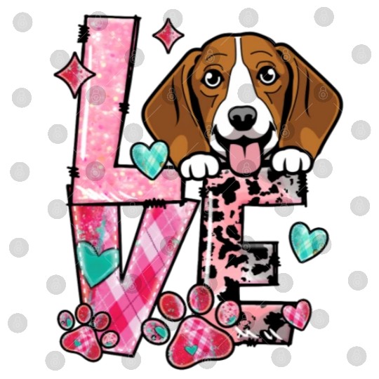 Beagle Dog I Love My Dog Valentines Day Digital Files