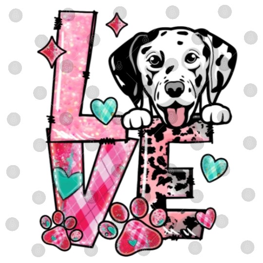 Dalmation Dog I Love My Dog Valentines Day Digital Files