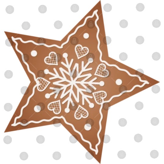 beautiful gingerbread star for Christmas Digital Files