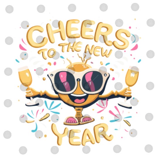 NYE Festive Cheers To The New Year Traditional Digital Files