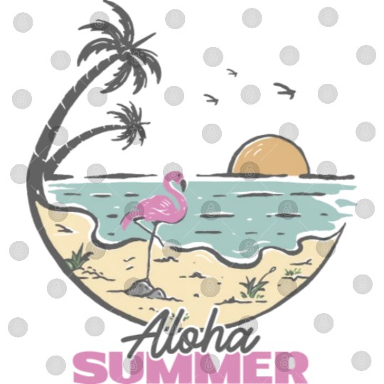 Aloha Summer Flamingo Digital Files
