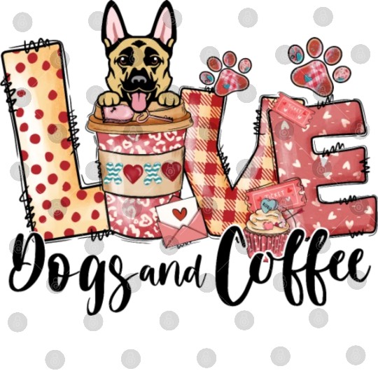 Belgian Malinois Dog Coffee Lover Dog Mom Valentin Digital Files