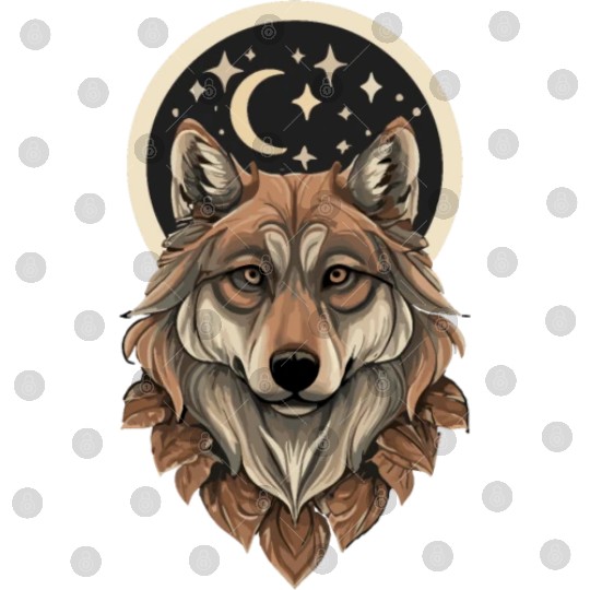 Wolf Moon Stars Design Digital Files
