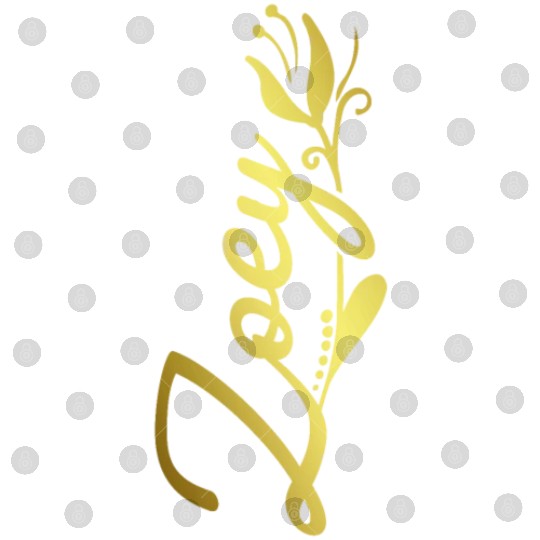 Zoey Name Faux Gold Tulip Flourish Digital Files
