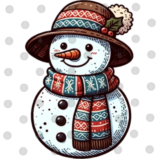 Winter Wonderland: Charming Snowman Illustration Digital Files