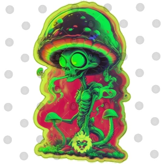 Psychedelic mushroom alien Digital Files