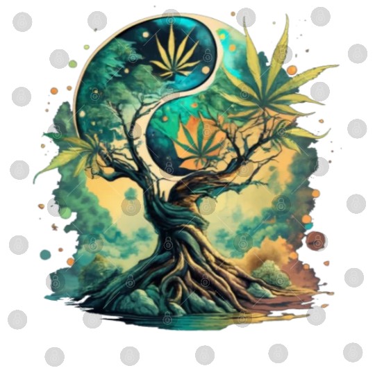 Tree Of Life Yin Yang Water Color Digital Files