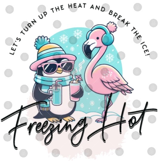 Flamingo & Penguin Freezing Hot Christmas Fun Digital Files