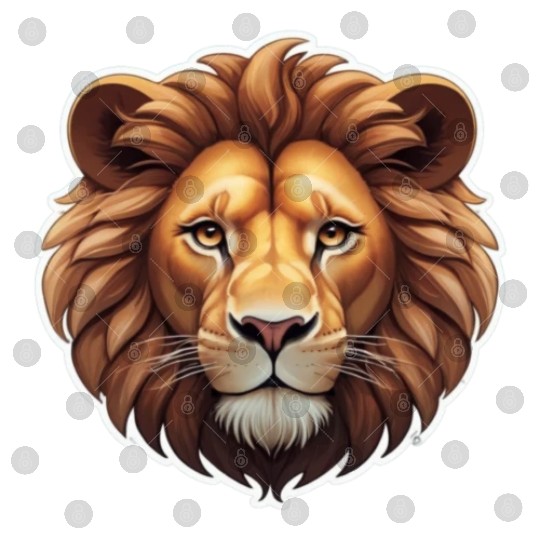 Lion Head Cartoon Design - Cute and Majestic Motif Digital Files
