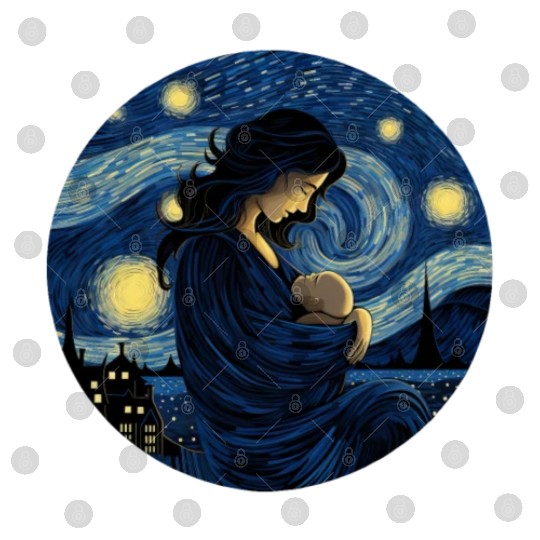 Breastfeeding Starry Night Digital Files Motherhood
