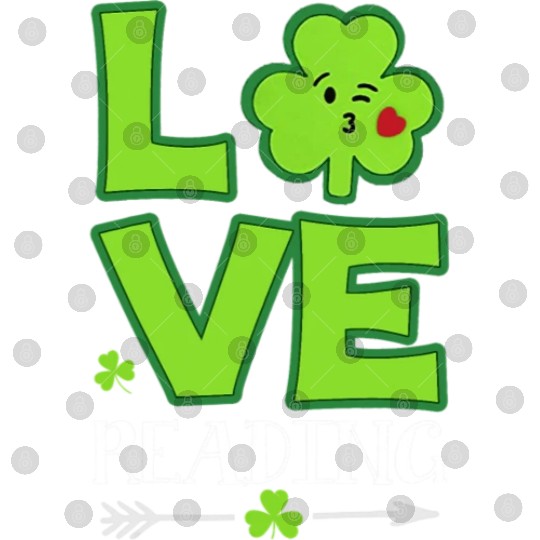 Love Shamrock Reading Teacher Funny St Patricks Da Digital Files