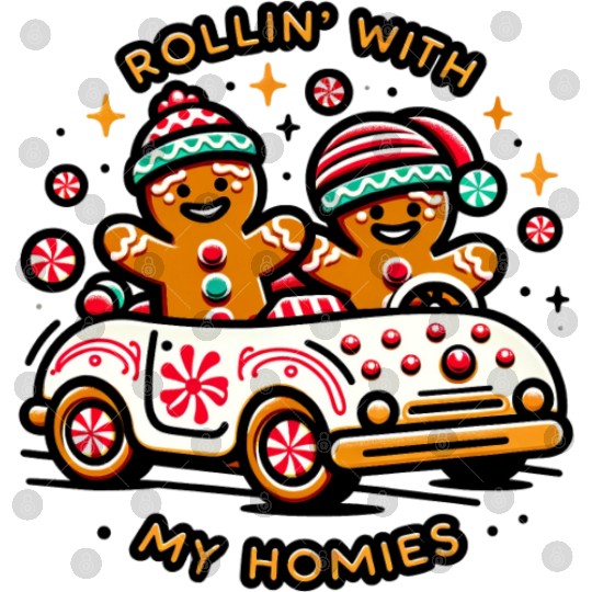 Rollin' With My Homies Vintage Gingerbread Men Digital Files