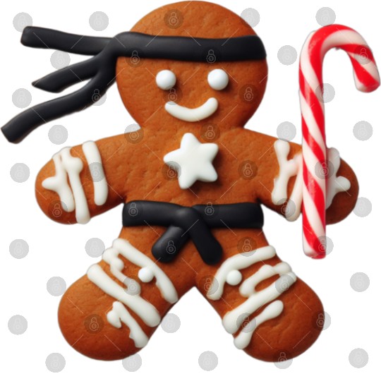 Funny Ninja Gingerbread Man Cookie Candy Cane Digital Files