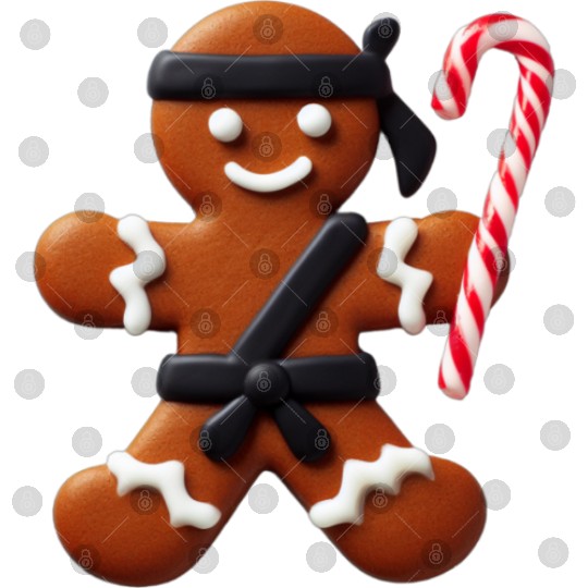 Funny Ninja Gingerbread Man Cookie Candy Cane Digital Files